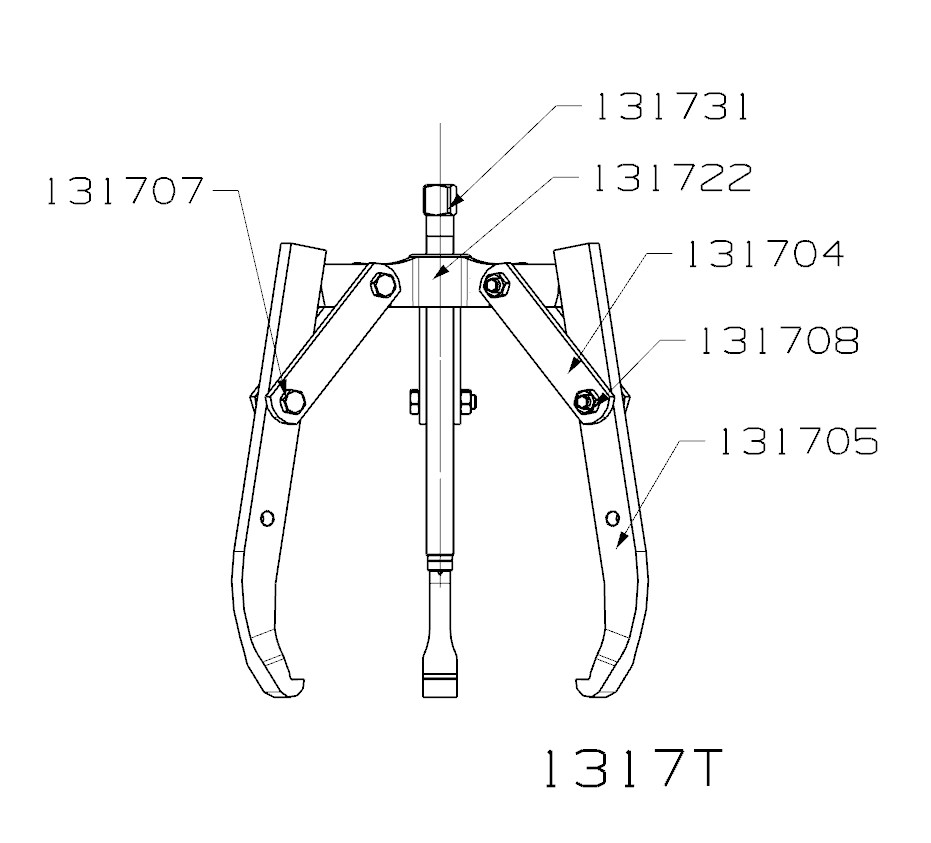 EXTRACTOR FORZA SERIE 1300T0 MECÁNICO DE 3 PATAS